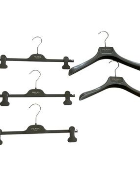 PRADA Milano Authentic Grey Hangers Set of 5 - 2 Coat & 3 Skirt/Pant